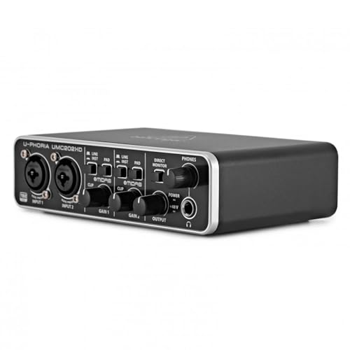Behringer UMC202HD Audiophile 2x2, 24-Bit/192 kHz USB Audio Interface with Midas Mic Preamplifiers | For Recording Microphones and Instruments
