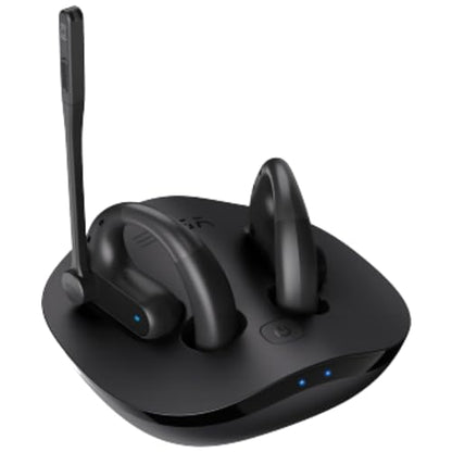 EKSAtelecom S30 Bluetooth Open-Ear Air-Conduction Headset with Microphone, True Wireless with Charging Case, Black