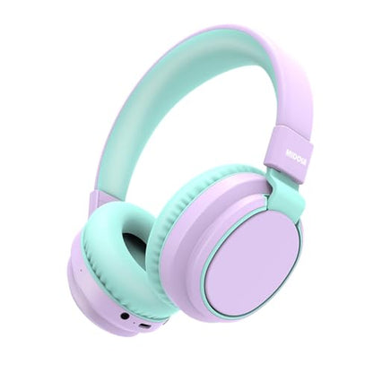 Kids Bluetooth Headphones Wireless 68 Hours,Safe Volume Limit 85/94dB | Adjustable Headband Foldable Over-Ear Lightweight for Toddler Girls Boys Tablet/iPad,HD Stereo,Built-in Mic,Light Purple - color: Light Purple