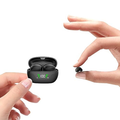 Invisible Smallest Mini Earbuds Wireless Bluetooth Ear Buds for Small Ears Canals, Discreet Low Profile Spy Earpiece Wireless Tiny Micro Hidden Earbuds with Microphone Small Headphones for Work-Black - color: Black