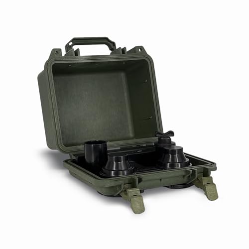 DemerBox: Waterproof, Portable, and Rugged Outdoor Bluetooth Speakers. Loud Sound, Deep Bass, 40+ hr Battery Life, Dry Box + USB Charging, Multi-Pairing Party Mode. Built to Last - color: Pesaro Green