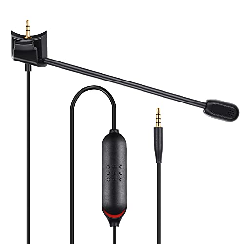 Detachable Mic for Bose QuietComfort 35 II, QC35 II, QC35 Gaming Headphones | 2.5mm Boom Microphone with Mute Switch for Xbox One, PS4, PS5, PC