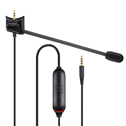 Detachable Mic for Bose QuietComfort 35 II, QC35 II, QC35 Gaming Headphones | 2.5mm Boom Microphone with Mute Switch for Xbox One, PS4, PS5, PC