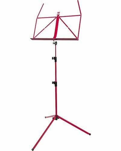 K&M Konig & Meyer 10010.000.59 Colorful Music Stand | Large Deep Desk | Sturdy Base | Adjustable 3pc Telescopic Design | Folding Compact | Pro Grade for Musicians | German Made | Red - color: Red