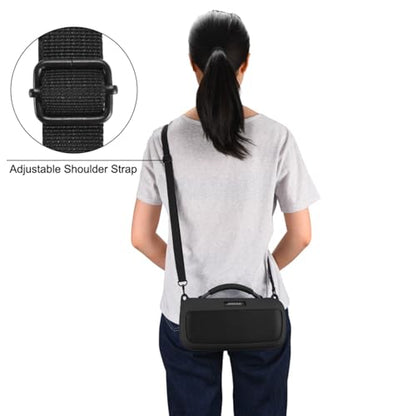 Protective Case for Bose SoundLink Max Speaker, Silicone Case Cover with Shoulder Strap for Bose SoundLink Max - color: Black