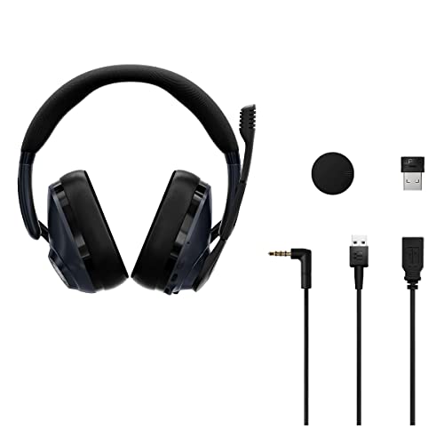 EPOS Gaming H3Pro Hybrid Gaming Headset - PC Headphones with Microphone - Noise-Cancellation, Adjustable, Smart Button Audio Mixing, Bluetooth, Gaming Suite, Surround Sound - Windows 10,Midnight Blue - color: Midnight Blue