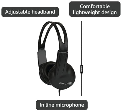 Koss UR10i Lightweight Wired Headphone, Black