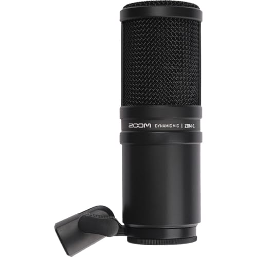 Zoom ZDM-1 Dynamic Podcasting Microphone + Wire Straps + XLR to 1/4 10FT + XLR to XLR 3M Balanced Interconnect Cable + Goby Labs Sanitizer Spray for Microphones