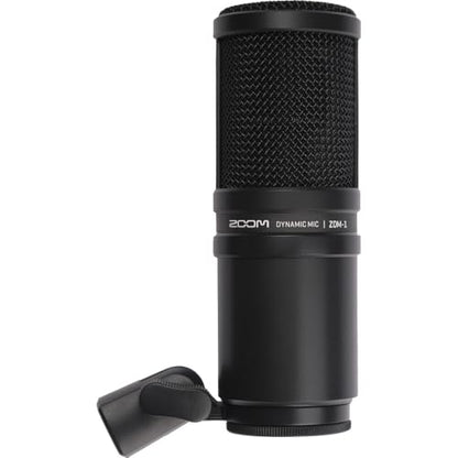 Zoom ZDM-1 Dynamic Podcasting Microphone + Wire Straps + XLR to 1/4 10FT + XLR to XLR 3M Balanced Interconnect Cable + Goby Labs Sanitizer Spray for Microphones