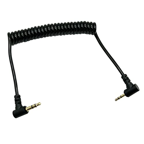 Coiled 2.5mm to 3.5mm Aux Cable;Seadream Coiled Angled 2.5mm Male to 3.5mm Male Audio Adapter Cable Car Auxiliary Audio Cable Cord (1Pack)