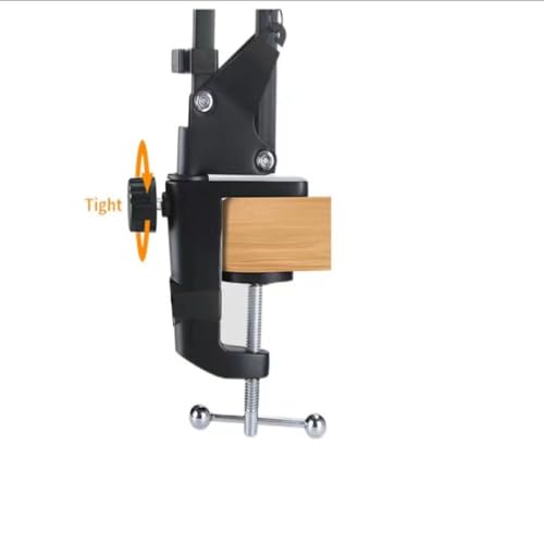 Metal Desk Clamp Universal C Shape Table Mounting Clamp for Microphone Suspension Boom Scissor Arm Stand Holder with Adjustable Screw Fits up to 2.16"/5.5cm Desktop Thickness-Black,White - color: white