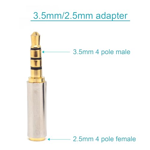 2.5mm TRRS to 3 RCA Male AV Cable 5FT for Camera AUX MP3 Speaker TV | 2.5mm to 3 RCA Male, Audio Video AUX Cord, 1.5M, Includes 2.5mm Female to 3.5mm Male Adapter for Smartphone, MP3, Speaker, TV - style: With Conversion Head