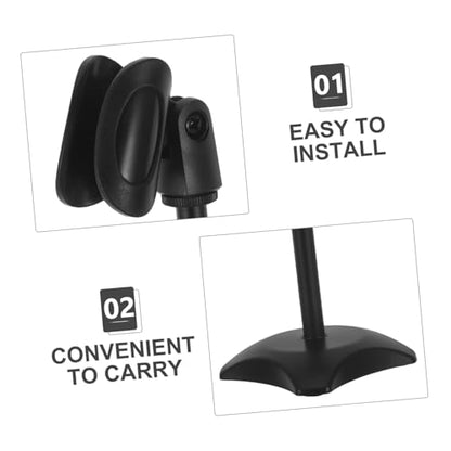 TOYANDONA Adjustable Desktop Microphone Stand round Base for Desk Setups and Professional Studios, Height Adjustable Mic Holder Compatible with Heavyweight Microphones, Sturdy Abs