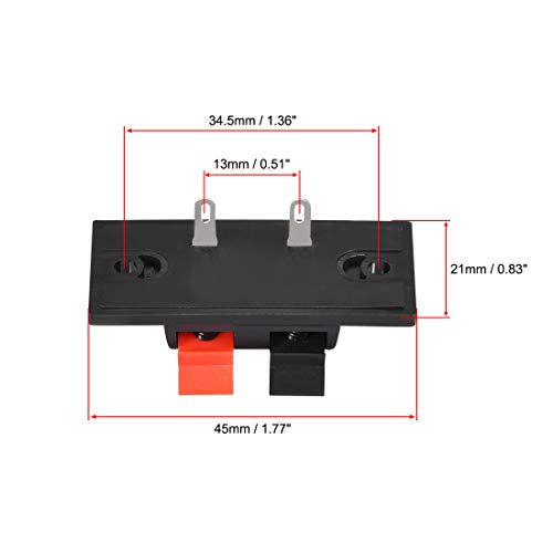 uxcell 2 Way Spring Speaker Terminal Terminals Strip Block WP2-3 2Pcs | Clip Push Release Connector Cable