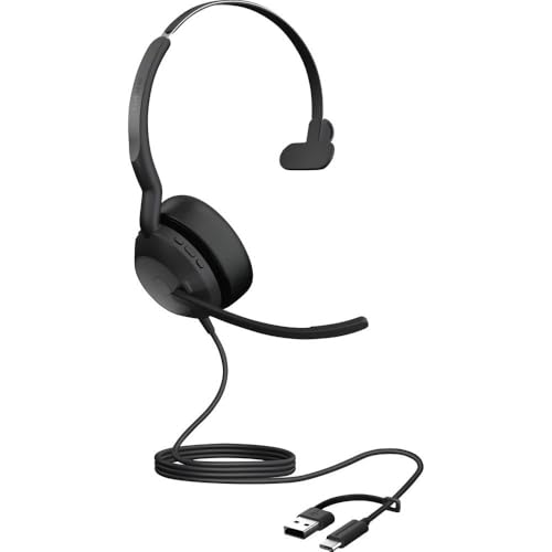 Jabra Evolve2 50 USB-A/USB-C Corded Mono Headset Certified for UC Platforms