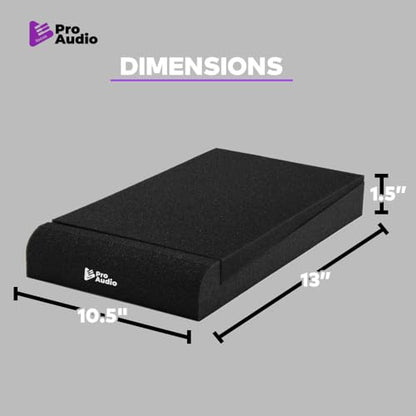 Focus Pro Audio Large Studio Monitor Isolation Pads for 8-Inch Speakers (Pair) - High-Density Acoustic Foam Panels for Sound Noise and Echo Reduction
