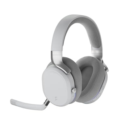 Fractal Design Scape Light - Wireless PC Gaming Headset - Detachable Flip-to-Mute Microphone with Noise Cancellation - Battery Life Up to 40 Hours - Configurable Ambient Lighting - Gray - color: Light