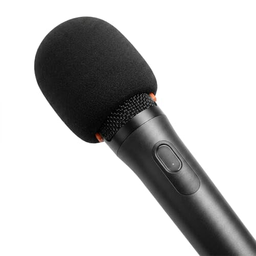 Foam Mic Cover Compatible with JBL PartyBox Wireless Microphones, Replacement Sponge Windscreen for PartyBox Mic 100, Wireless Dual Mic System, Windproof Pop Filter 4-Pack, Black