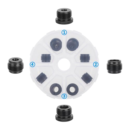 CAMVATE 8 PCS Microphone Mount Thread Adapter Set (Black)-3748