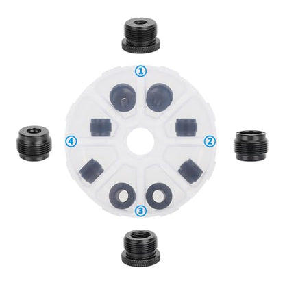CAMVATE 8 PCS Microphone Mount Thread Adapter Set (Black)-3748