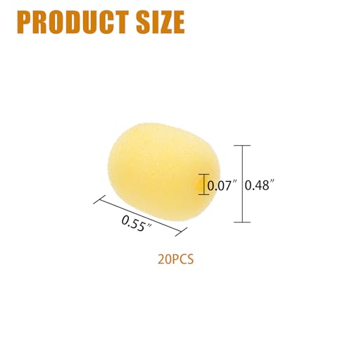 20 Pack Mini Lavalier Foam Windscreen Covers for Countryman E6 Yellow
