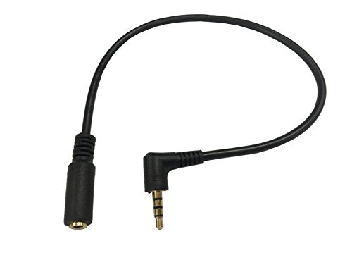 CERRXIAN 1Ft 3.5mm 4 Pole Male to 3 Pole Female Gold Plated Stereo Audio Cable Headset Extension Cable for Phones, Headphones, Speakers, Tablets, PCs, MP3 Players and More(2-Pack)
