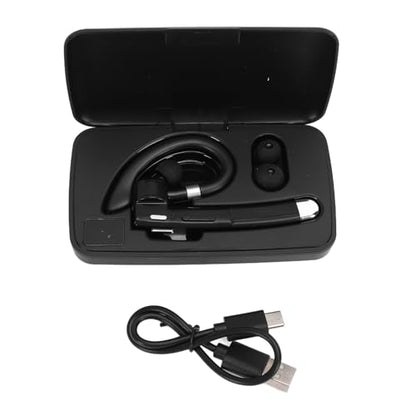 Jiawu Single Ear Bluetooth Headset, Noise Cancelling Dual Mic 180 Deg Rotate Trucker Headset, Wireless Business with USB Adapter for Truck Drivers Business