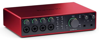 Audiosavings Bundle: Focusrite SCARLETT 18I16 4G 4th Gen 24-bit 192 kHz Audio Recording Interface Bundle with Rockville RCM SR Studio/Recording Condenser Microphone Mic w/Samsung Capacitors (2 Items)