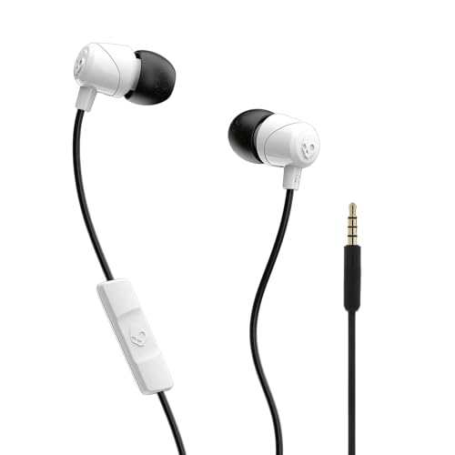 Skullcandy Jib Wired Earbuds with 3.5mm AUX Plug - White | 3.5mm Wired Earbuds, In-Ear Headphones, Noise Isolating Fit, In-Line Microphone Call and Track Control, Travel Ready - color: White, size: 1 Pack
