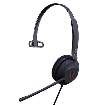Yealink UH37 Wired USB-A Headset with Noise Cancelling Mic for PC Computer | Mono Work Headset with Microphone Professional Office Call Center Headphone Teams Certified Compatible with Teams Zoom
