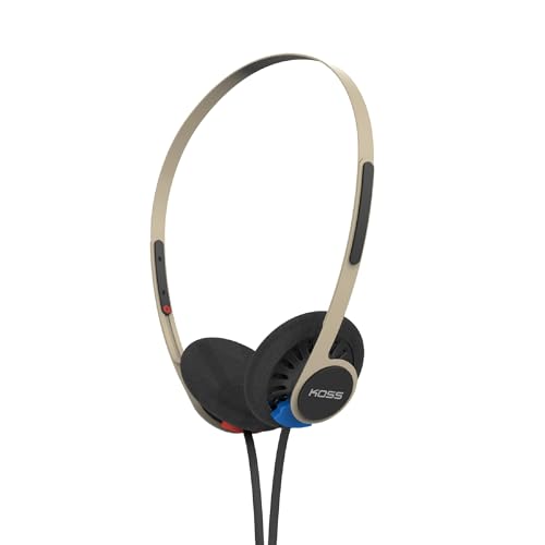 Koss KPH40 Utility On-Ear Headphones, Rhythm Beige, Interchangeable Cord | Lightweight, Ultra-Wide Frequency Response, Stainless Steel Adjustable Headband - color: Rhythm Beige