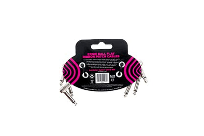 Ernie Ball Flat Ribbon Patch Cable 3-Pack, 3in, White (P06384) - color: White, size: 3 Inch, style: 3-Pack