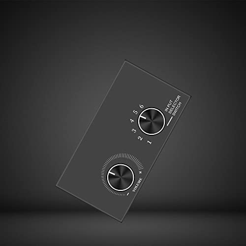6방향 오디오 스위치, 3.5mm (1/8인치) 스테레오 오디오 스위치, 플러그 앤 플레이, PC, 노트북, MP3, MP4, 헤드폰, 게임 시스템 등과 호환됩니다. (6"-1 아웃) - style: 3.5mm(1/8인치) 오디오 스위처