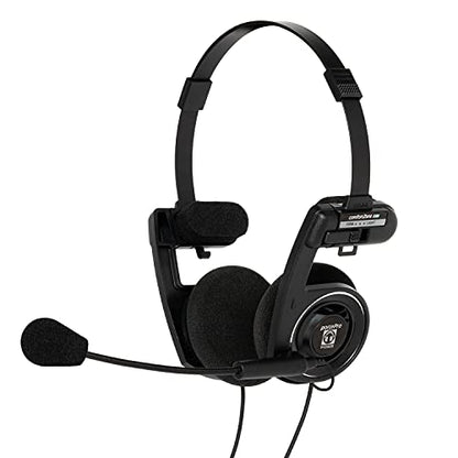 Koss Porta Pro Communication Headset, Black, Microphone, Wired TRRS Plug | Electret Microphone with Flexible Handsfree Design, Foldable, B2B, Telehealth, Education, Call Centers, Gaming