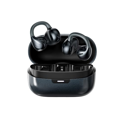 Open Ear Clip-On Earbuds, Starry Blue | Bluetooth 6.0, Dual 11mm Drivers, Silicone Air Cushion, ENC Noise Cancelling Mic, IPX6 Waterproof, 42H Playtime
