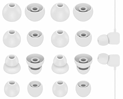 8 Pairs Replacement Compatible with Beats Flex Earbuds Eartips, S/M/L/Double Flange 4 Size Ear Gel Tips Buds Flexible Soft Silicone Rubber Skin Accessories for Flex - Gray
