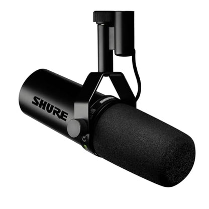 Shure SM7dB Dynamic Vocal Mic with Preamp for Streaming - Black | Dynamic vocal mic with built-in preamp for streaming, podcasting and recording; warm smooth sound, rugged build - style: SM7dB