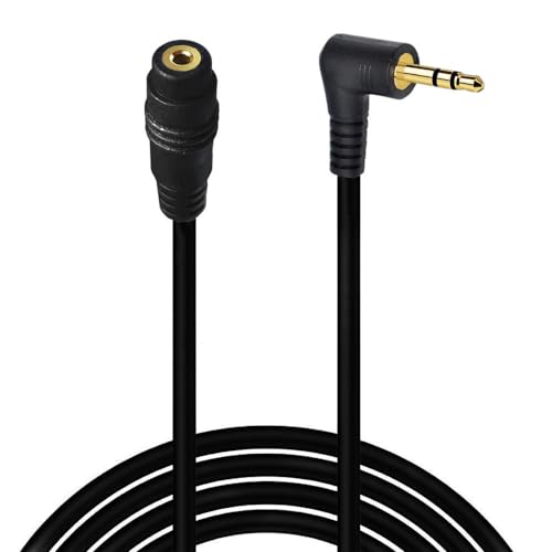 Seadream 2.5mm Audio Extension Cable 6FT,90 Degree Angle 2.5mm TRS Male to Female Stereo Audio Plug Jack Adapter Cable Cable Cord Headphone Audio Converter 3 Poles Stereo Adapter