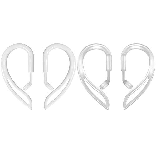 2 Pairs Ear Hook Compatible with AirPods Pro 3 2 1 Gen, YINVA Multi-Dimensional Adjustable Ear Holder (White+Transparent) - color: White+Transparent