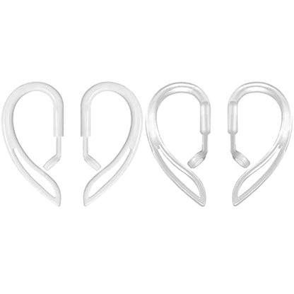 2 Pairs Ear Hook Compatible with AirPods Pro 3 2 1 Gen, YINVA Multi-Dimensional Adjustable Ear Holder (White+Transparent) - color: White+Transparent