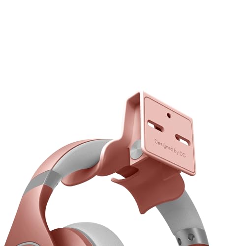 Headphone Wall Mount, Under Desk Headphone Hanger, Controller Holder, Gamepad Controller Holder, Adhesive/Screws, Universal Hanger Hook (Pink) - color: pink