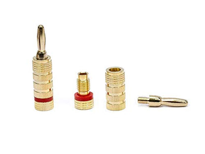 Monoprice Onix Series Digital Coaxial Audio/Video RCA Subwoofer CL2 Rated Cable, RG-6/U 75-ohm 15ft, Black & Gold Plated Speaker Banana Plugs – 5 Pairs – Closed Screw Type