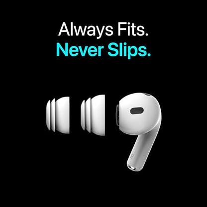 Premium Multi-Flange Eartips for AirPods Pro 1&2 (Medium) – Always Fits, Never Slips - size: Medium