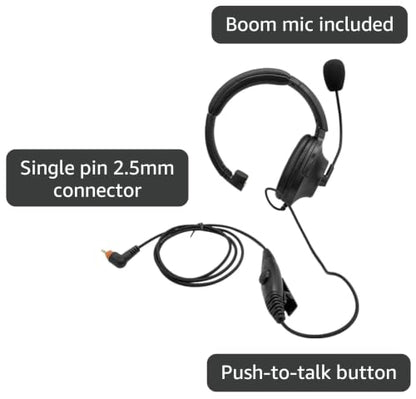 1 Pin Walkie Talkie Earmuff Headphone Boom Microphone 2.5mm Ptt Headset On The Ear One Side Earpiece for Motorola Single Jack Two Way Radios sl 300 TLK 100