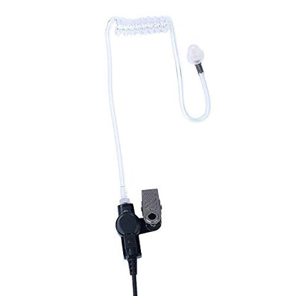 2-Wire Acoustic Tube Earpiece/Headset with PTT and Mic Surveillance Kit for Motorola Walkie Talkie CP200 CLS1110 CLS1413 CLS1450 Radio - color: Black - 1 Pack