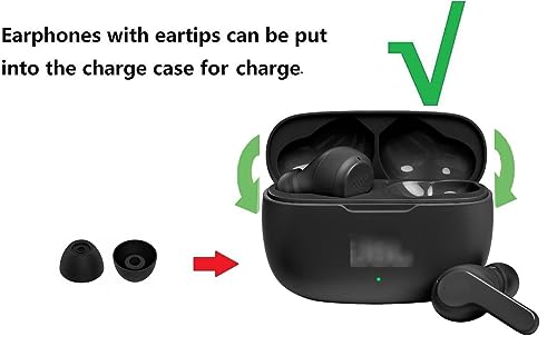 Replacement Ear Tips Eartips Ear Plug Ear Gels Compatible with JBL Vibe 200TWS Earbuds,JNSA Silicone Ear Tip Replacement for JBL Vibe 200TWS,S/M/L 6 Pairs,Black 532 - color: Black