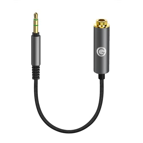 GEEKRIA 3.5mm Stereo Male to 4.4mm Balanced Female Adapter Cable, Hi-Fi Converter for Headphone Amps, Aluminum Alloy Connector (0.5ft)
