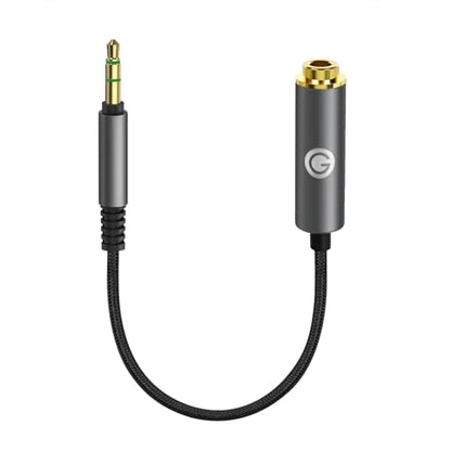 GEEKRIA 3.5mm Stereo Male to 4.4mm Balanced Female Adapter Cable, Hi-Fi Converter for Headphone Amps, Aluminum Alloy Connector (0.5ft)