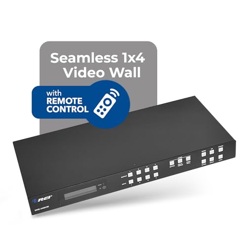 OREI 4K 4x4 HDMI Matrix Video Wall Controller Processor Multiviewer Display Upto 4K 60hz 2x1, 1x2, 1x3, 1x4 Supports 180 Degree Rotate RS-232 Audio Extraction (UHD-44MVW) - style: 4x4 Multiview/Video Wall