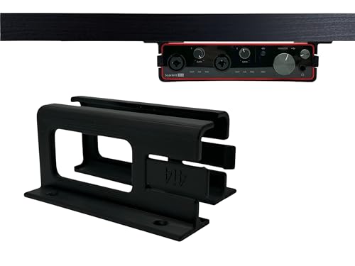 Desk Mount Kit for Focusrite Scarlett 4i4 (3rd Gen) - Under Desk Mount Brackets with Reversible Clips - Secure Mounting Accessories